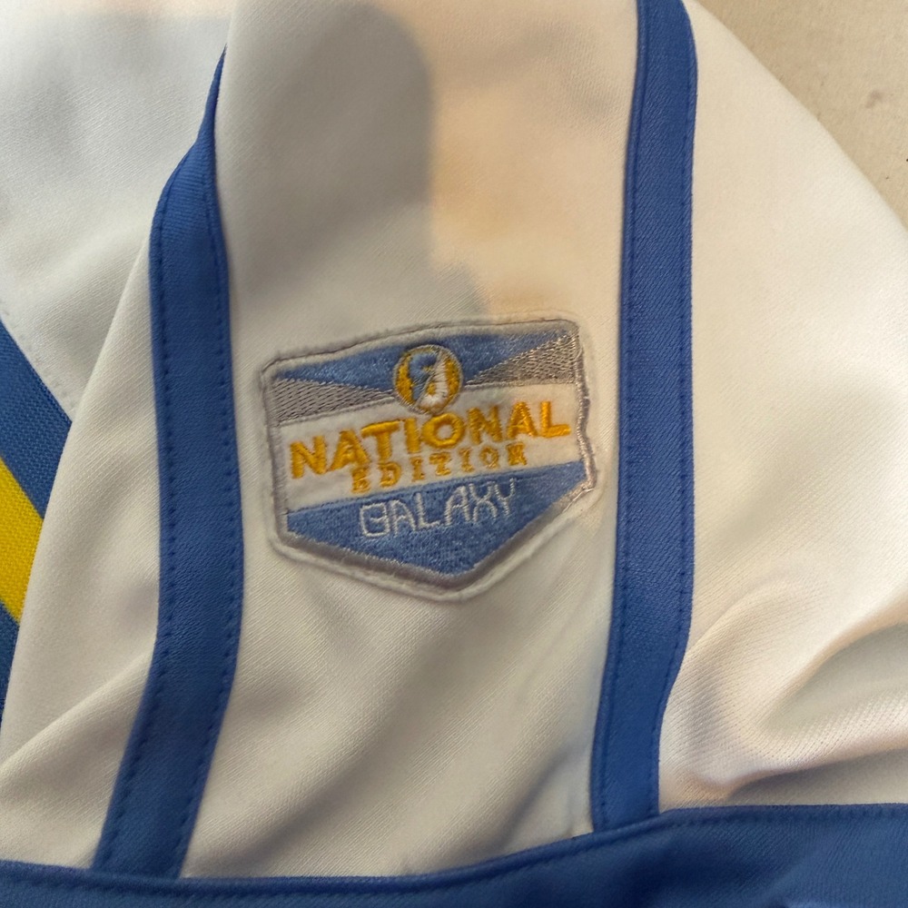 Galaxy By Harvic Mens Soccer Jersey White Blue Yellow Graphic 15 Russia Large - Picture 6 of 6